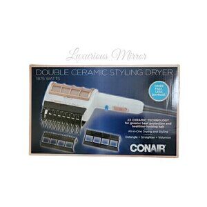 Conair Double Ceramic Styling Dryer 1875 Watts Detangle Straighten Volumize NEW